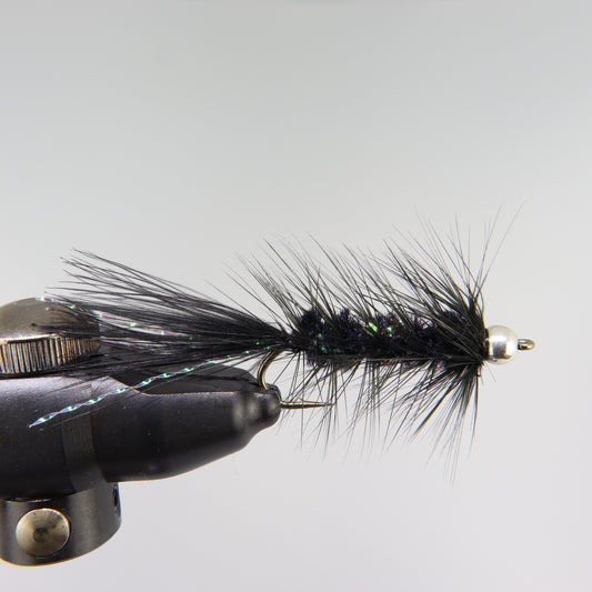 Fly fishing, fly, Wooly Bugger, Black, Silver Tungsten Bead