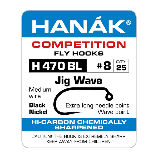 Hanak Competition H 470 BL Barbless Jig Wave Hook